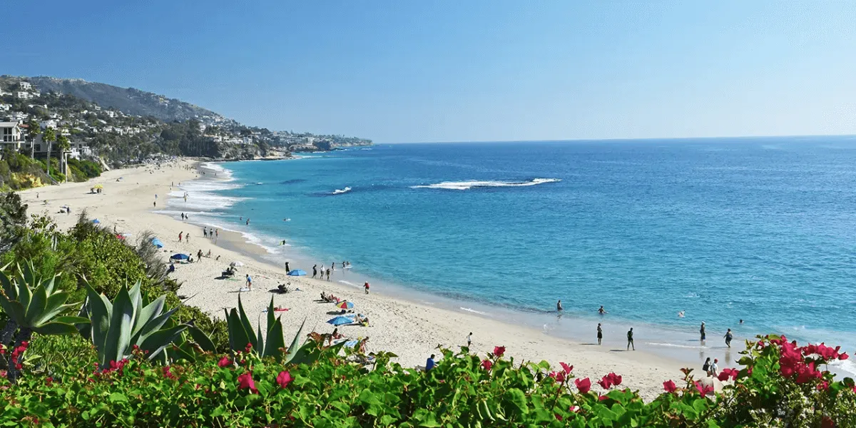Laguna Beach hillside home with a tucked-in lower-level laundry room beside the garage